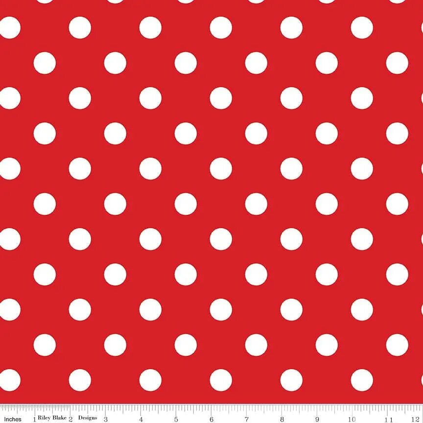 Simple Pleasures Polka Dots Red Cotton Wideback Fabric per yard