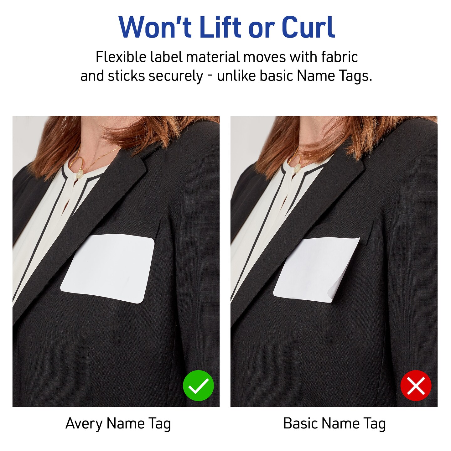 Avery Printable Adhesive Name Tags, 2-1/3" x 3-3/8", Pre-printed Floral Frame & Metallic Gold Hello My Name Is Design, 80 Total