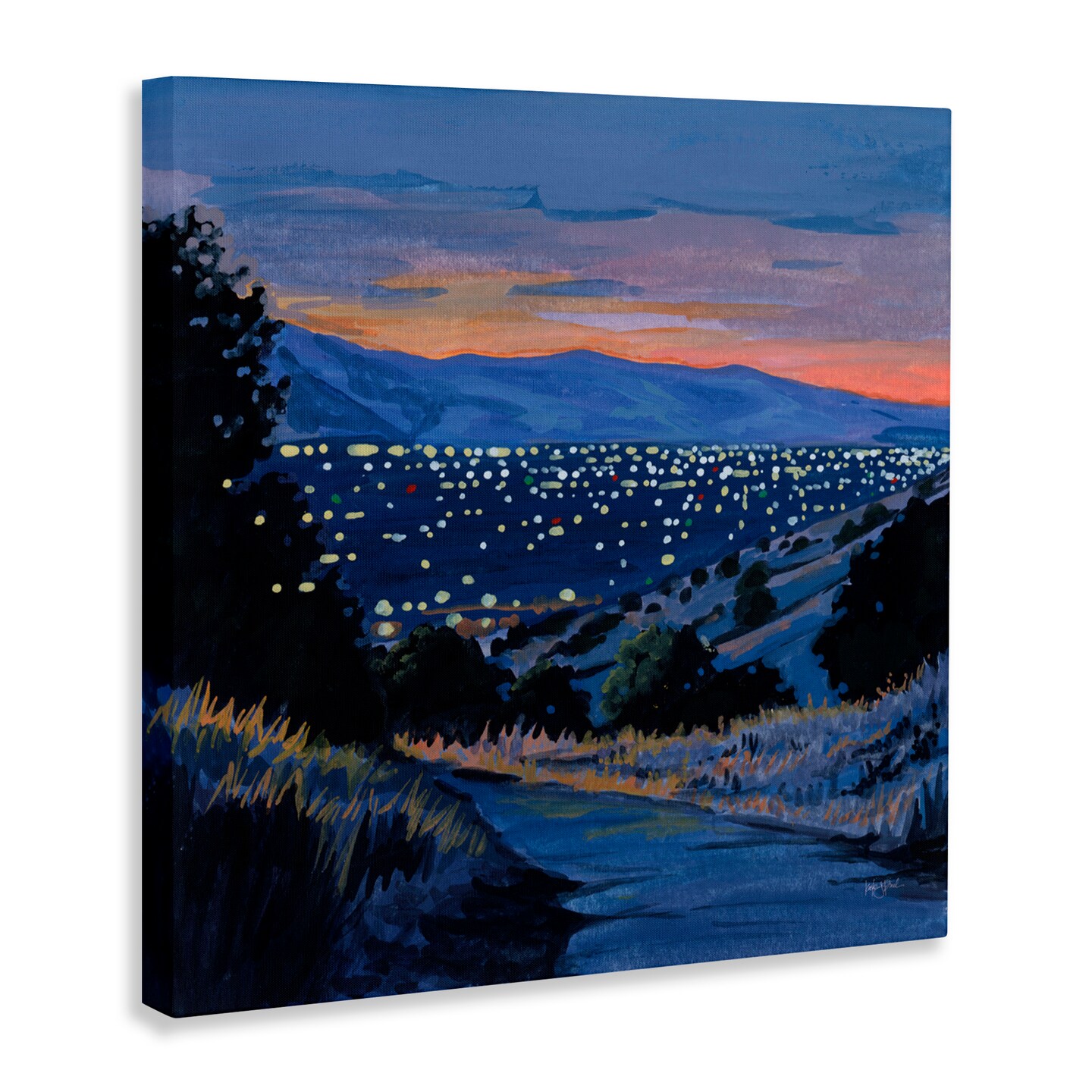 Stupell Industries Desert City Lights At Dusk Canvas, design by