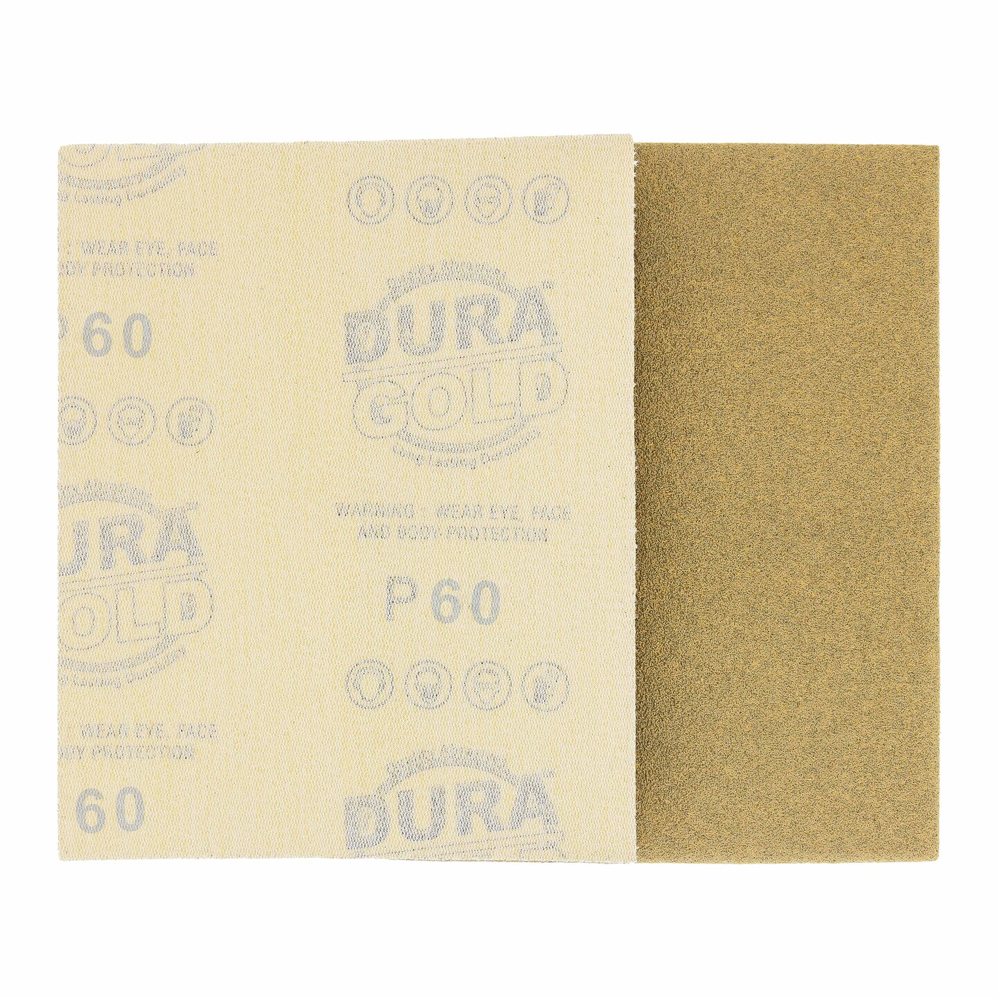 60 Grit - 1/4 Sheet Hook & Loop Sandpaper 5.5" x 4.5" - For Automotive & Wookworking Palm Sanders - Box of 16