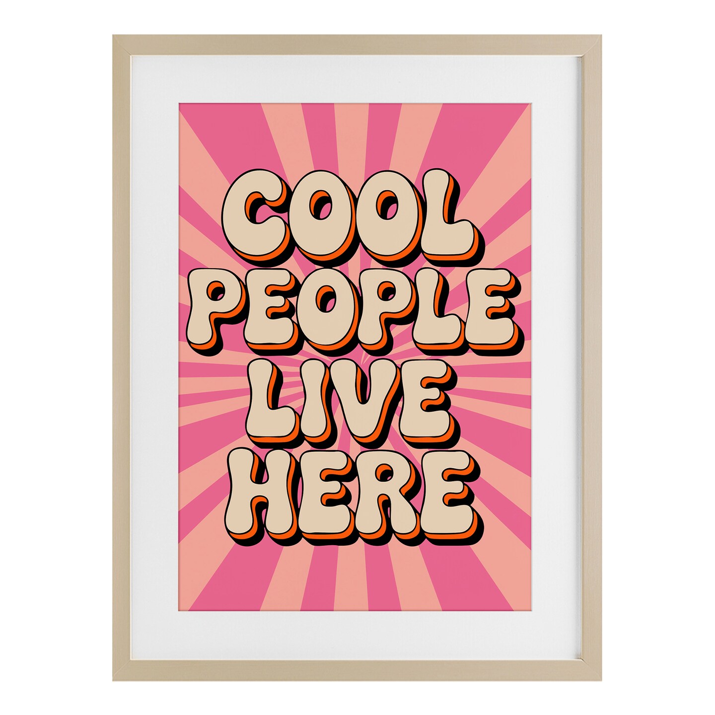 Stupell Industries Groovy Cool People Live Here Framed Print Under