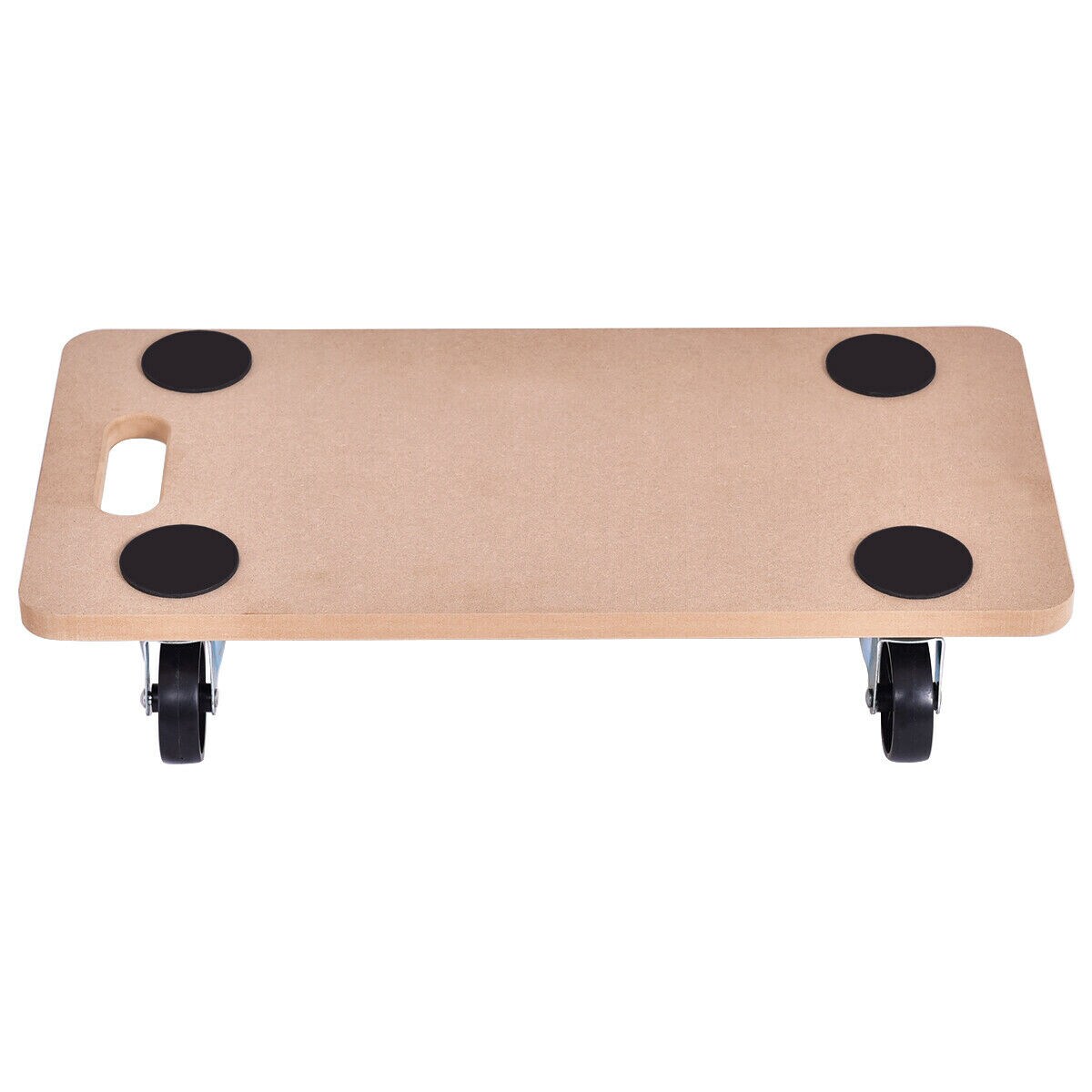 Beige Wood Dolly 440 lbs Heavy Duty Furniture Moving Dolly MDF Platform with 4 Wheels Indoor Transport Cart