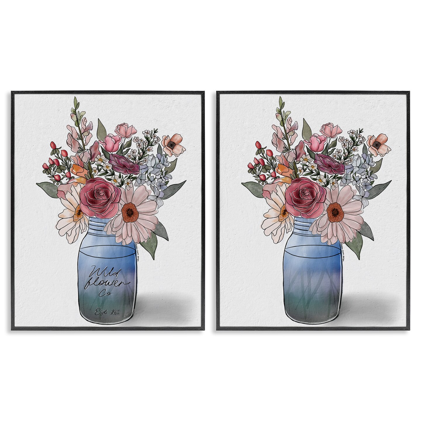 Stupell Industries Farmer's Market Vases 2pc Framed Giclee Set, design by Alisha Kiara Design