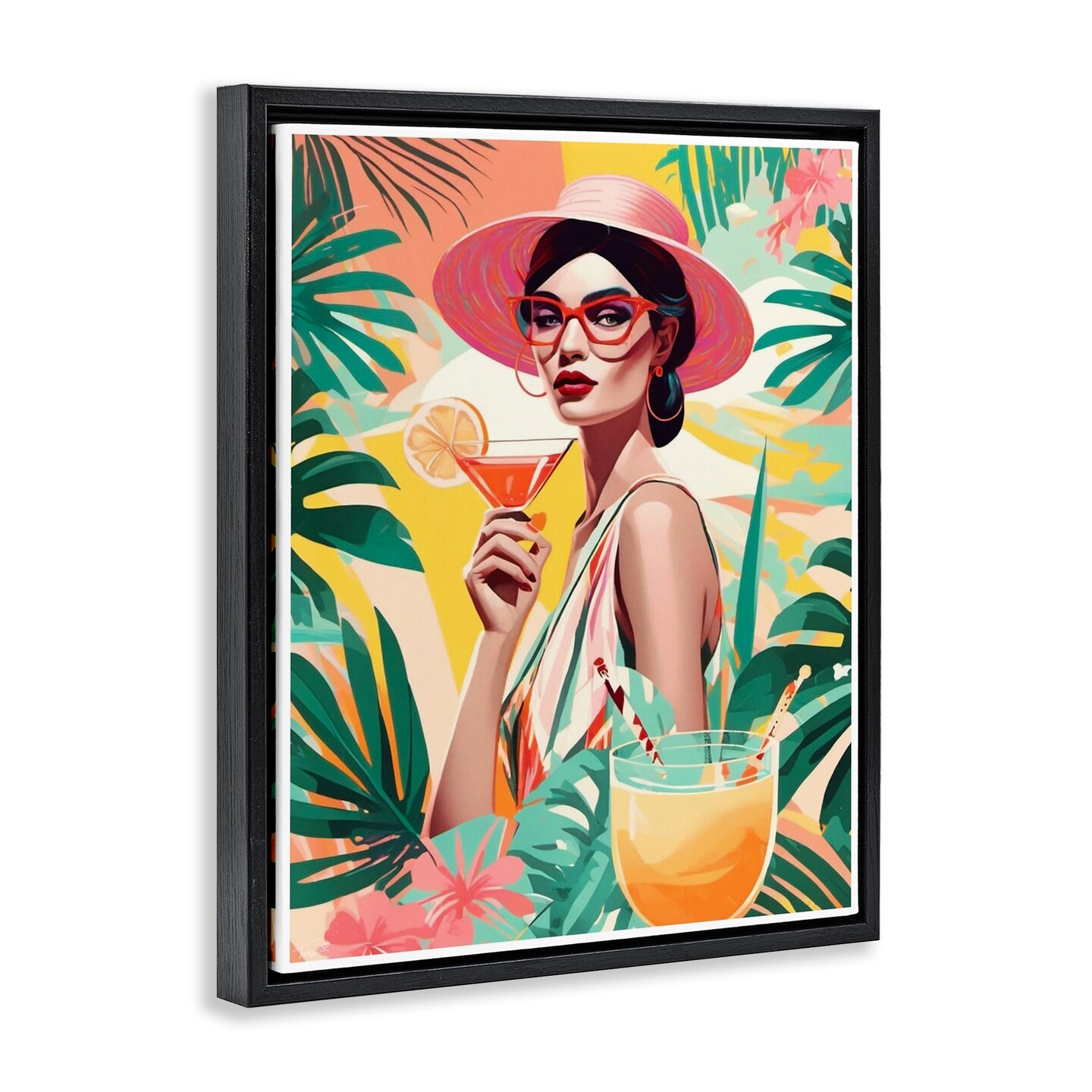Stupell Industries Exotic Summer Cocktail Floating Frame, design by Tabz Jones