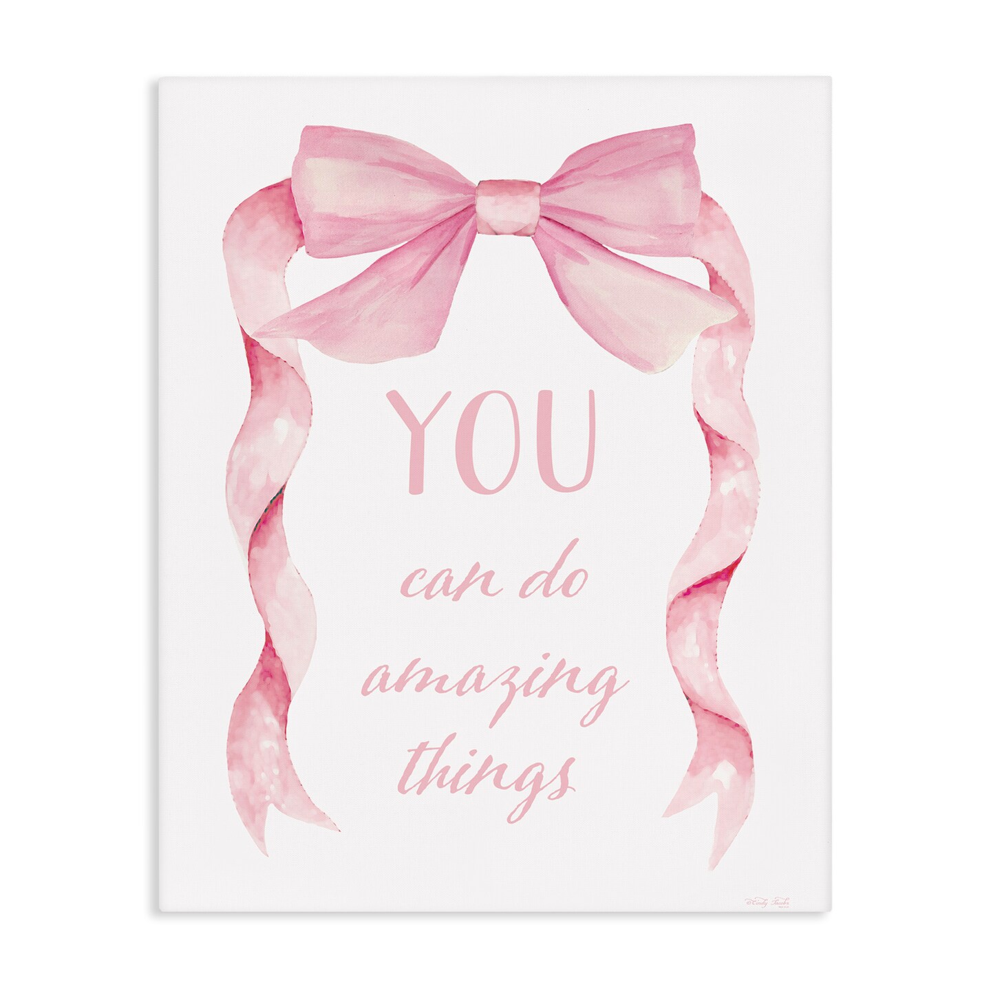 Stupell Industries Feminine Encouragement Ribbon Canvas, design by Cindy Jacobs