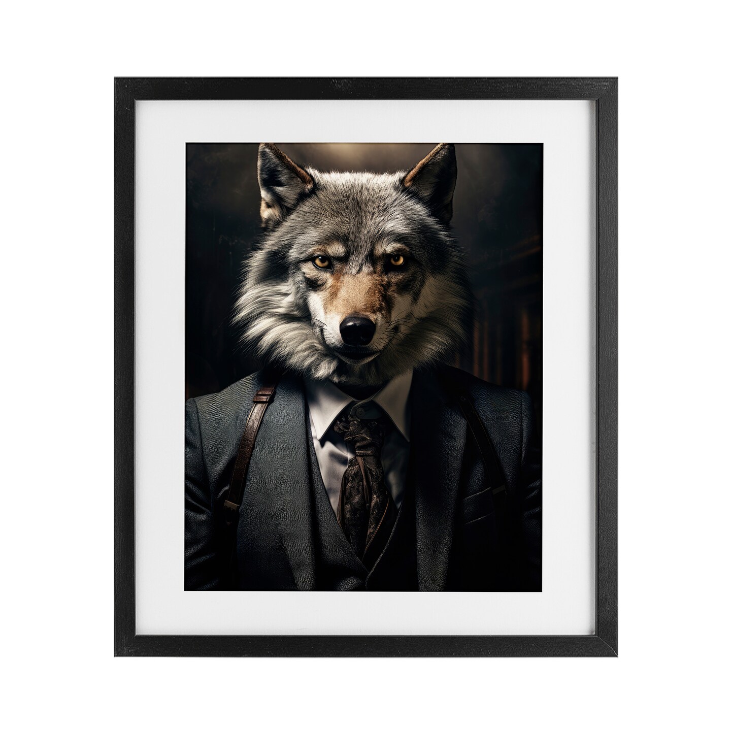 Stupell Industries Trendy Wall Street Wolf Framed Print Under Glass, design by Ray Powers