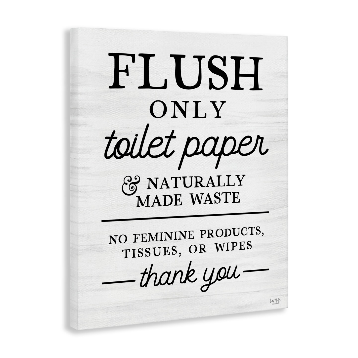 Stupell Industries Flush Only Toilet Paper Rules Canvas, design by Lux + Me Designs