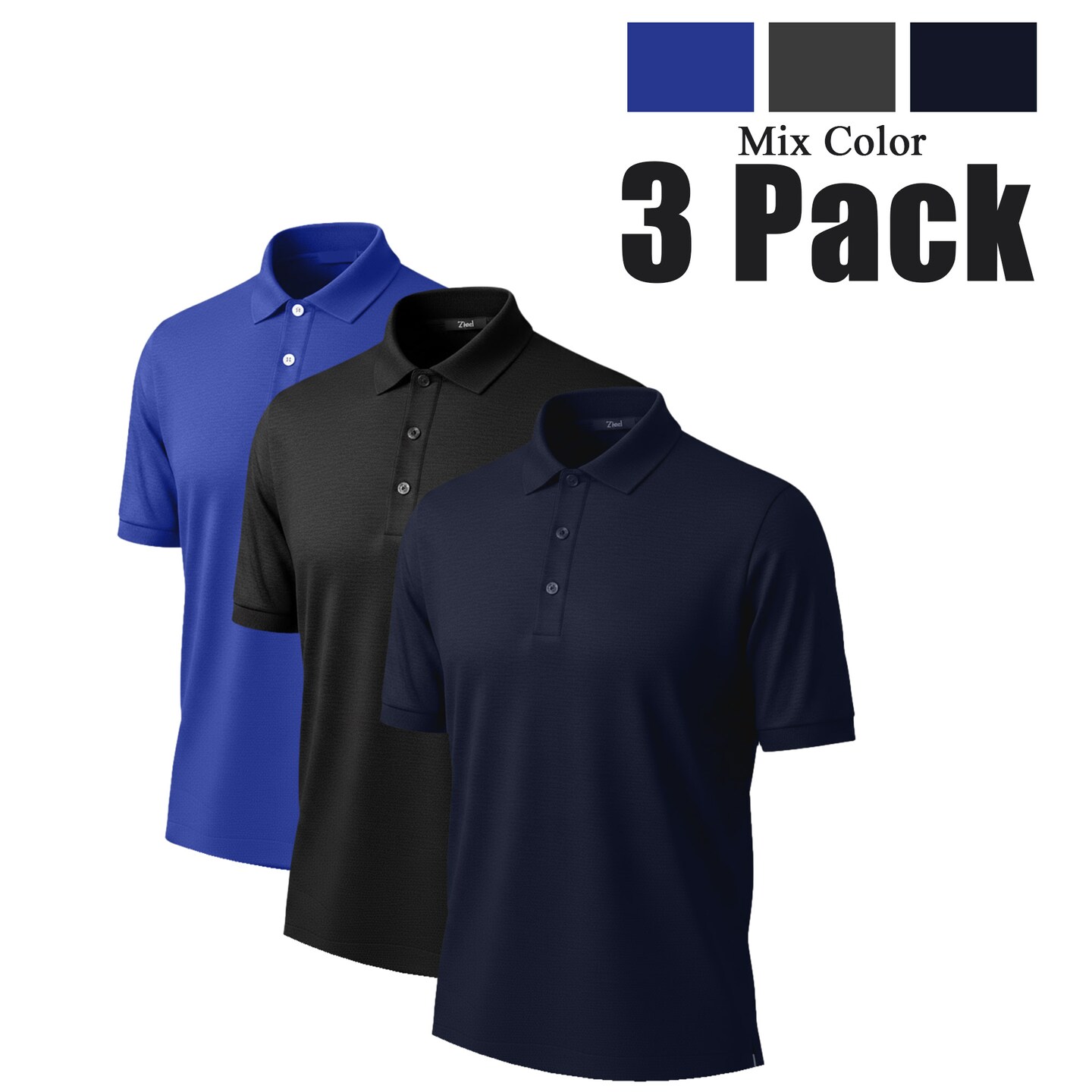 Zfeel Luxe Touch Polo, Men's Golf Polo T-Shirt for DIY Crafting