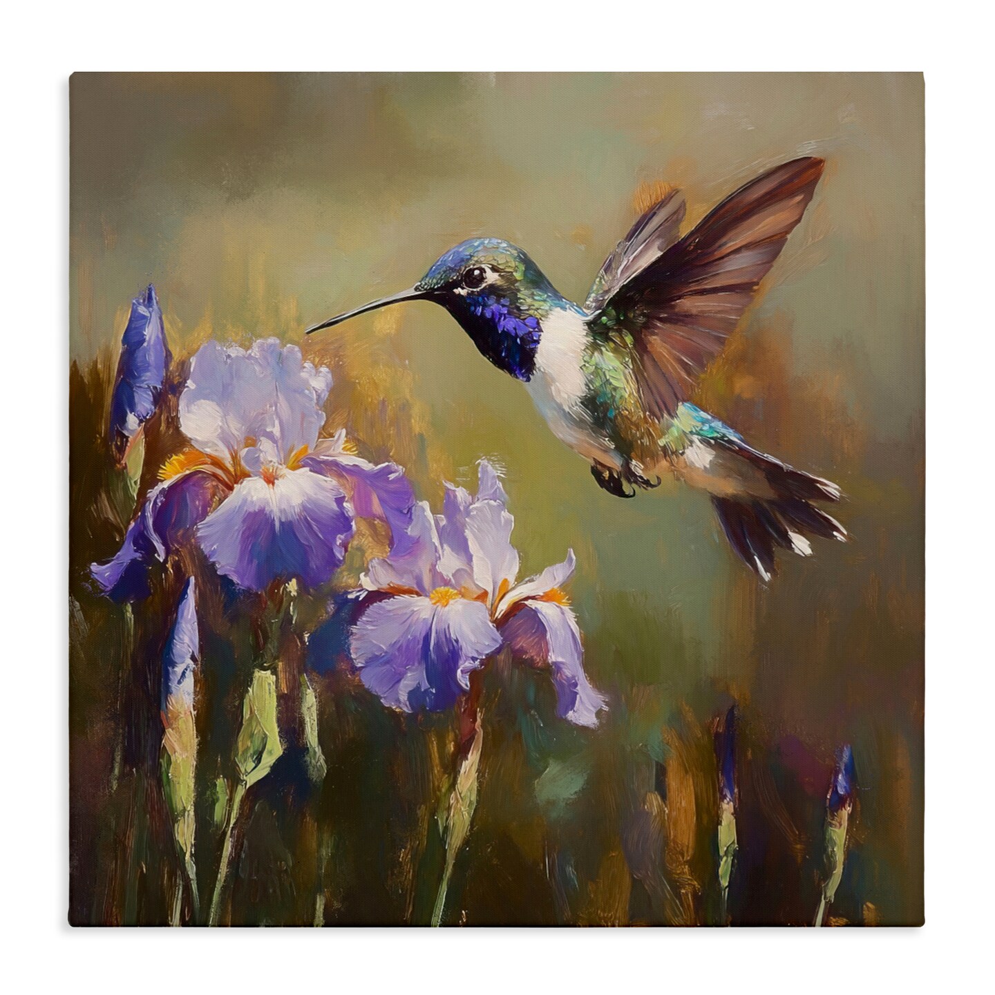 Stupell Industries Hummingbird & Purple Irises Canvas, design by Tina LeCour