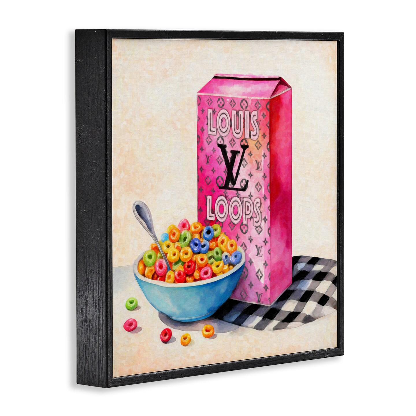Stupell Industries Fashion Loops Cereal Framed Giclee, design by Grotto Studios