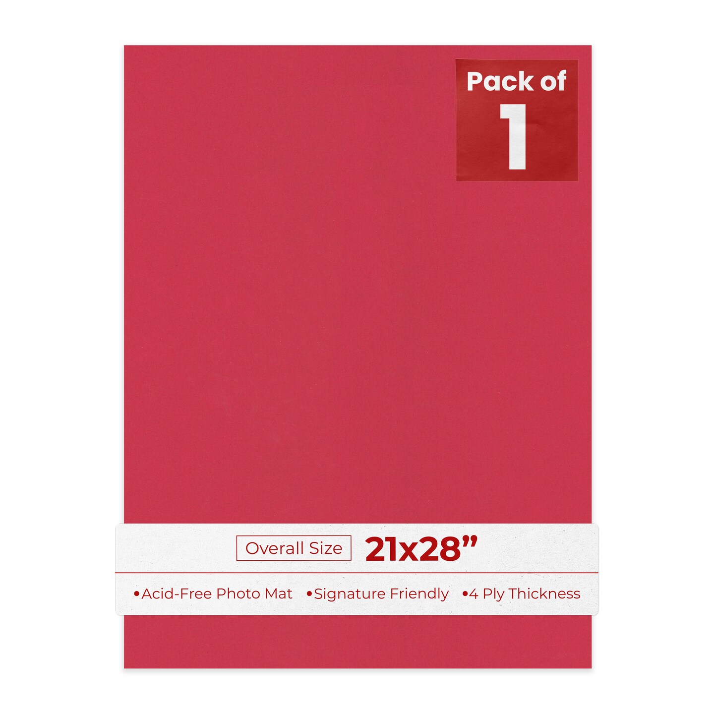 21x28 Deep Red 21x28 Uncut Mat Board - Blank Sheets, No Opening, Color: Red ...