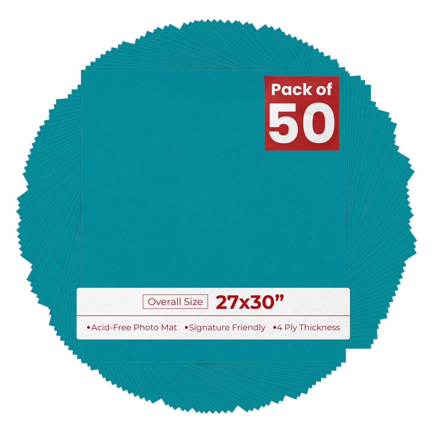 Reef Blue 27x30 Uncut Mat Board - Blank Sheets, No Opening, Color: Blue ...