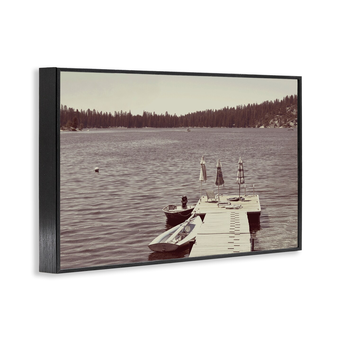 Stupell Industries Vintage Lake Life Dock Framed Giclee, design by Gemma Bardot