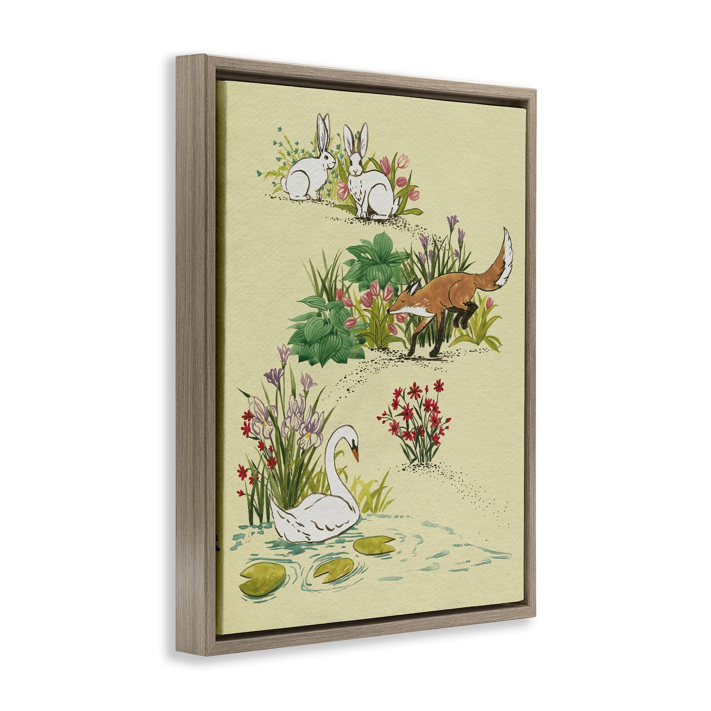 Stupell Industries Animals In Nature Scenes Floating Frame, design by Grace Popp