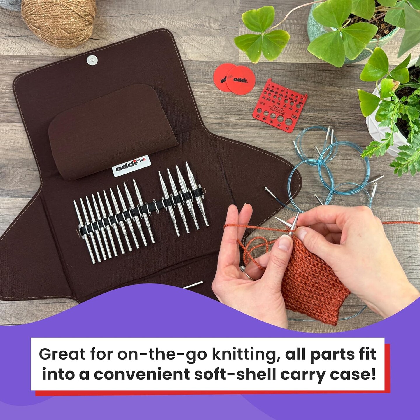 skacel by addi addiClick Lace Short Tip Interchangeable Circular Knitting Needle Set