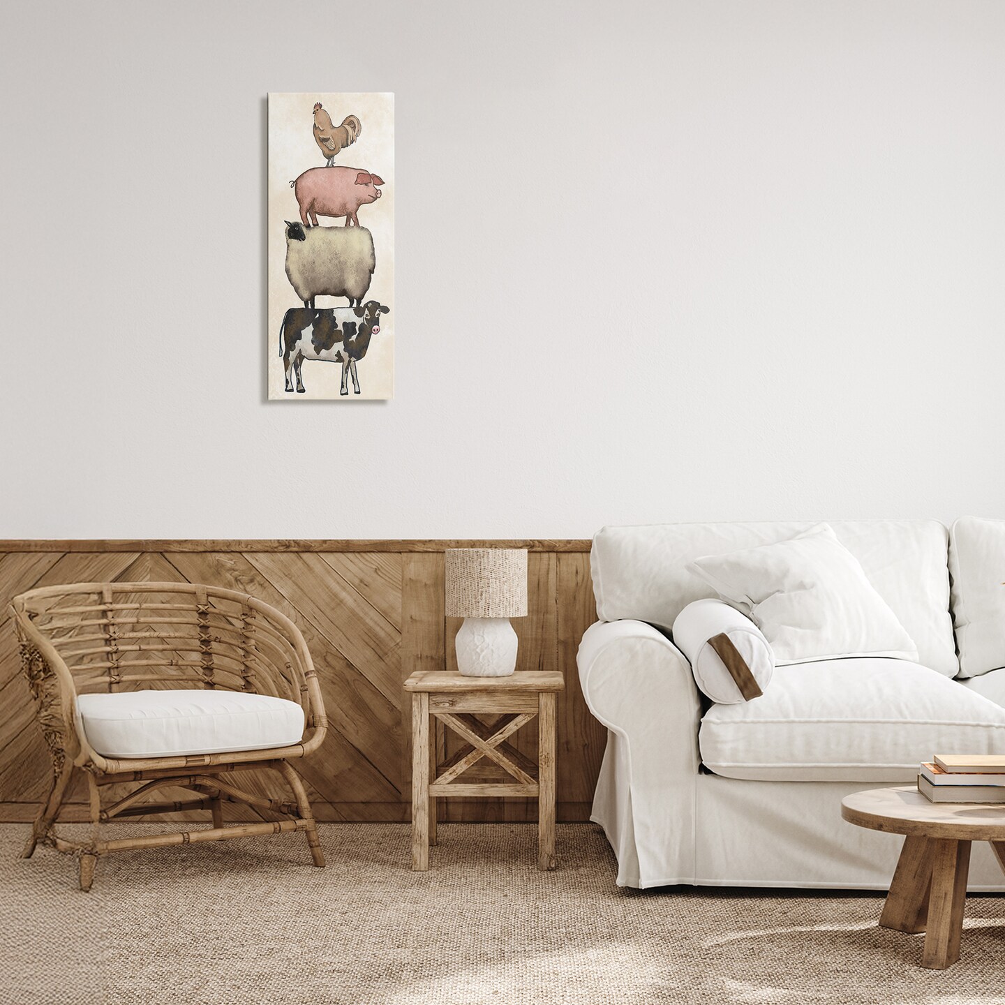 Stupell Industries All Together Vintage Farm Animals Canvas, design by Leah Noel Art