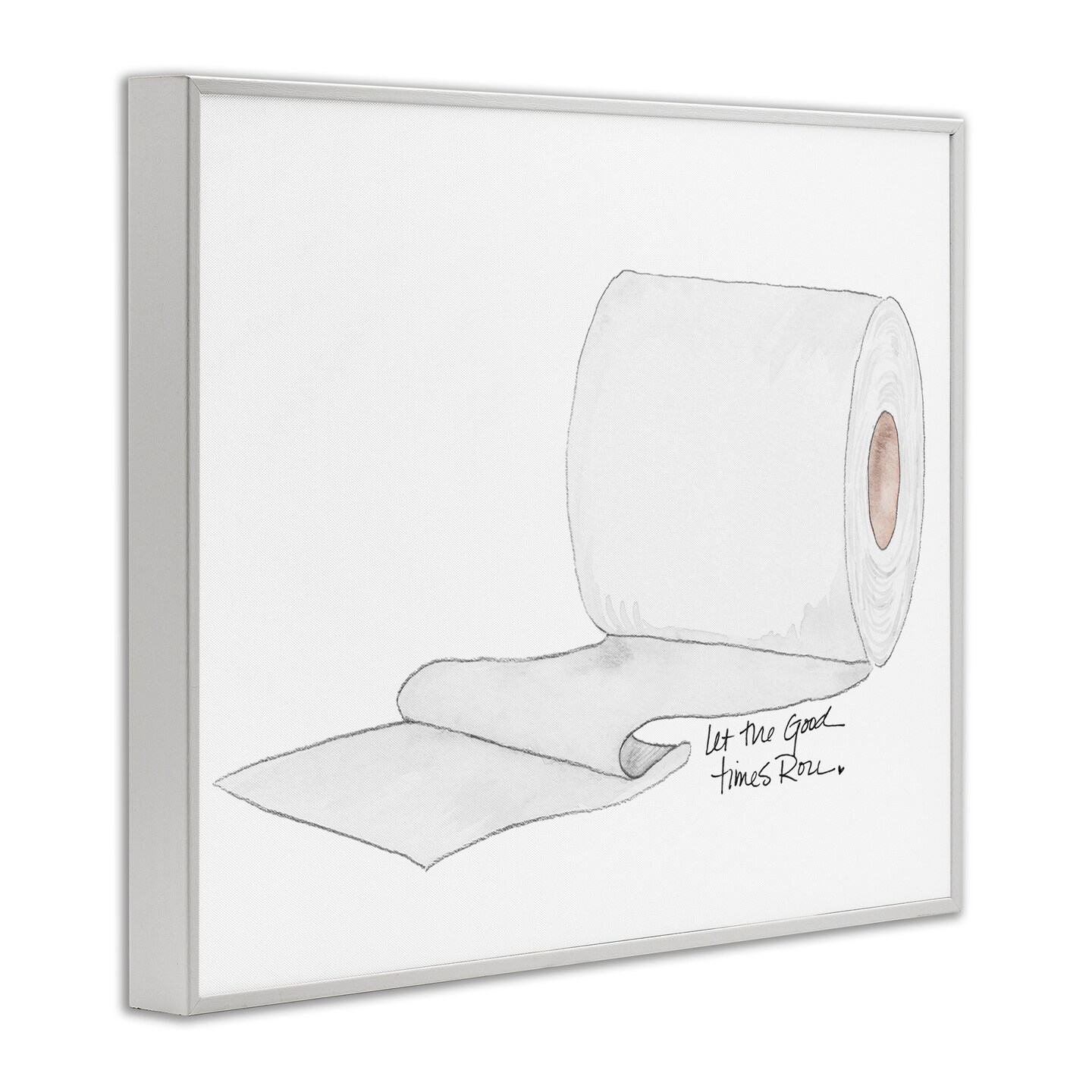 Stupell Industries Good Times Roll Toilet Paper Framed Giclee, design by Nola James