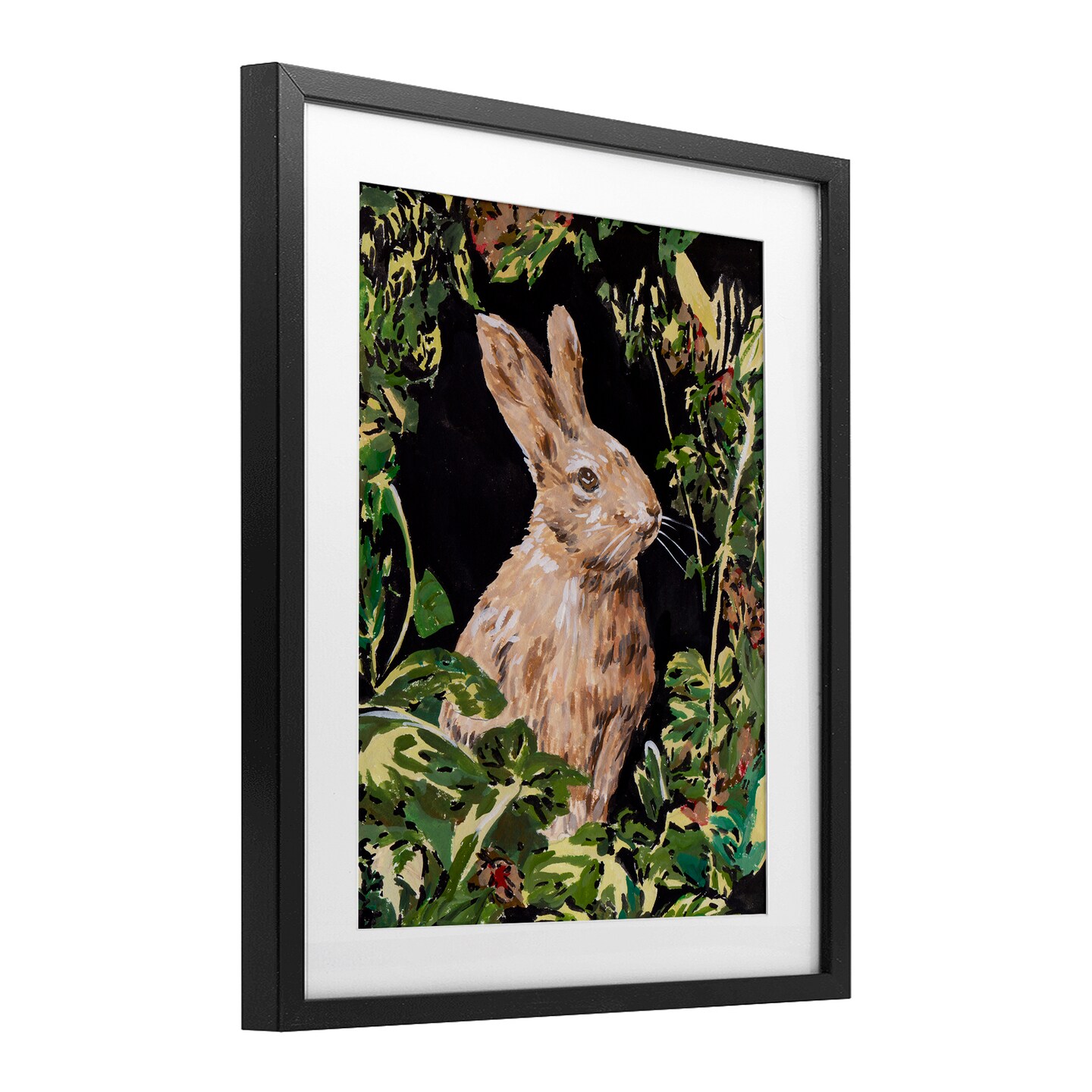 Stupell Industries Wreathed Botanicals Rabbit Framed Print Under Glass, design by Melissa Wang