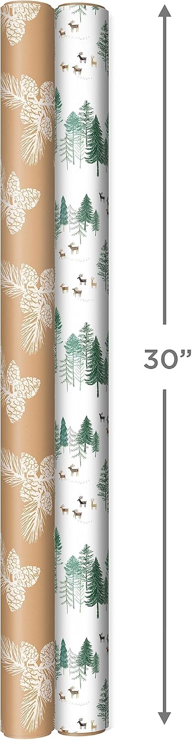 Christmas Wrapping Paper Roll - 46.8 sq.ft. 3D Embossed Foil Christmas Tree, Star on Rose Gold Pink for Christmas, New Year Celebration, Holiday - 17in x 33ft