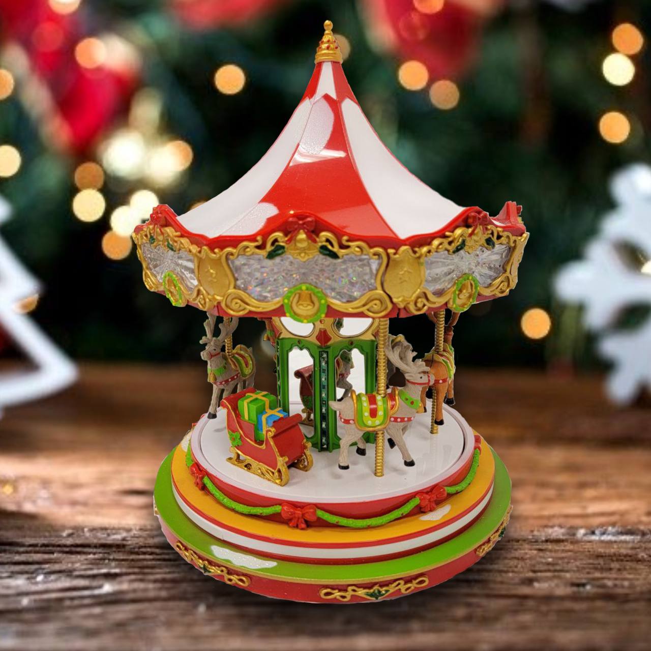Christmas Carousel Decoration. Christmas Village