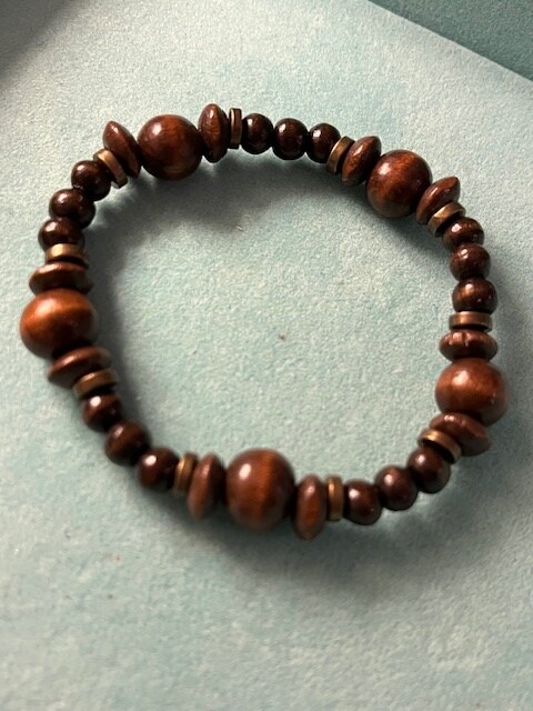 Natural Stone Bead Bracelets For Men – Tiger Eye & Lava Rock Stretch Set, Handmade Gift