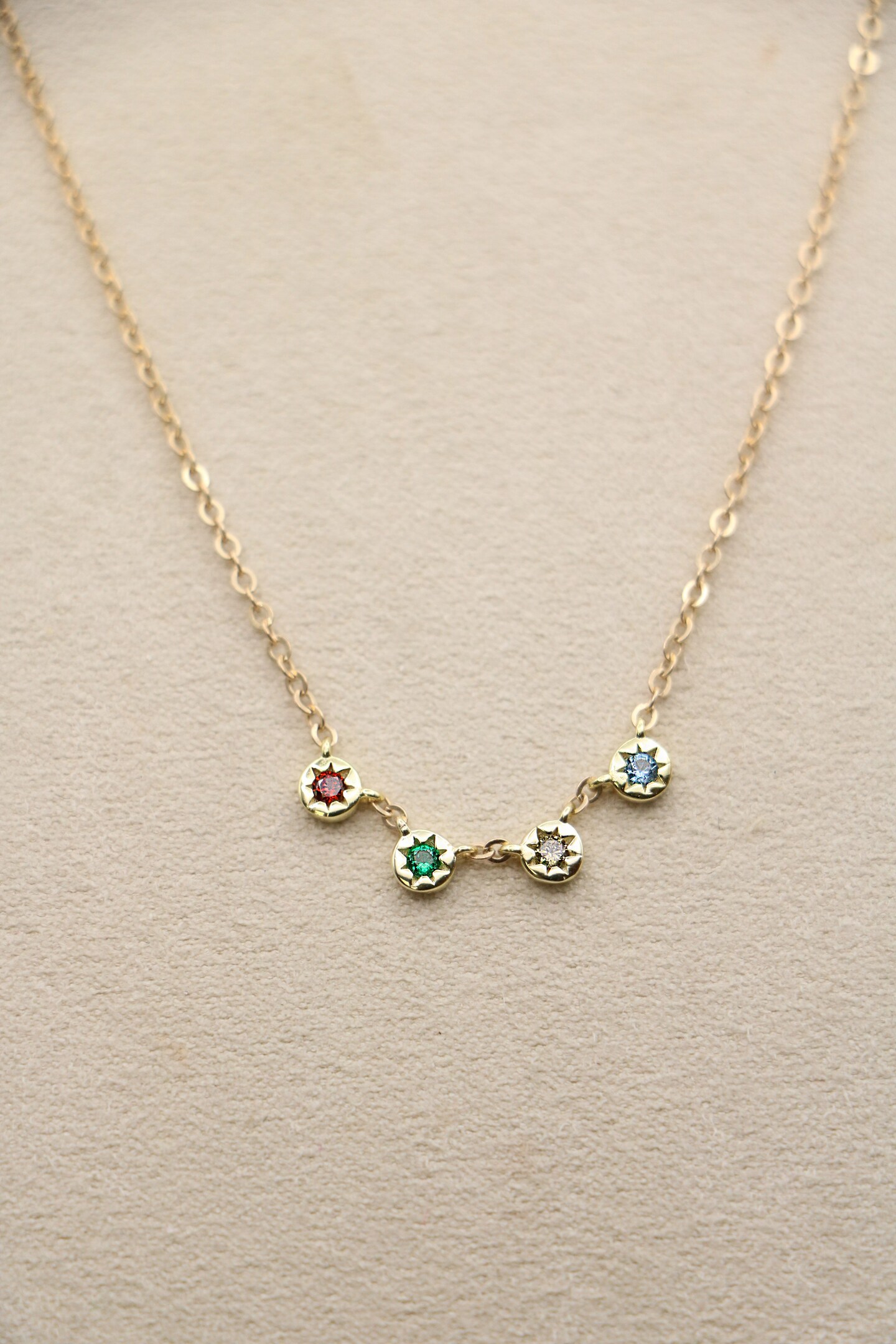 Family Birthstone Necklace Modern Birthstone Necklace Grandma Necklace Personalized Gemstones for Mom Dainty Gold Birthstone MakerPlace by Michaels