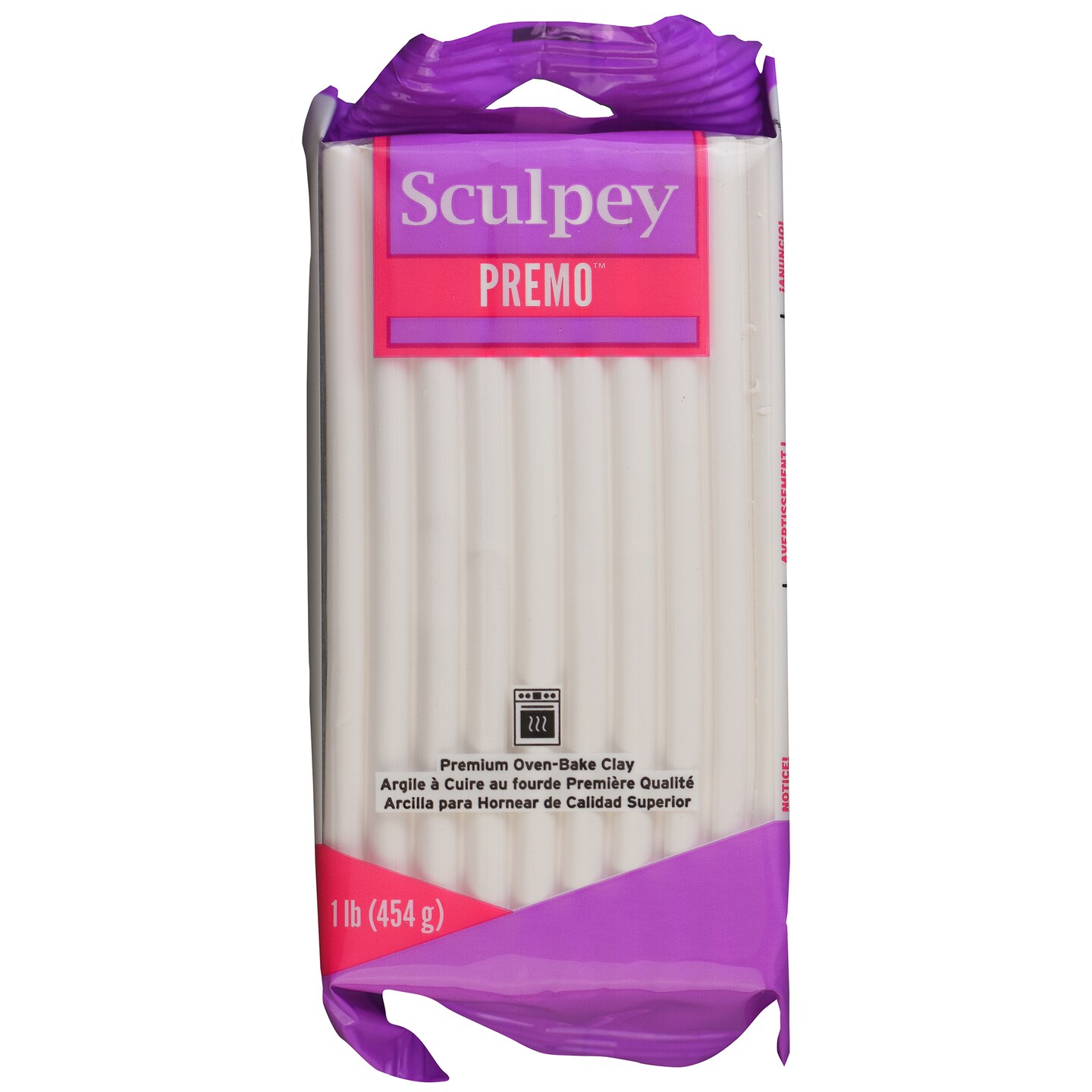 Sculpey Premo: Polymer Clay: White - 1lb Pack - Oven Bake Clay, Non-Toxic, Advanced Techniques, Sculpting-Jewelry-Craft Projects, Adults Art Supplies