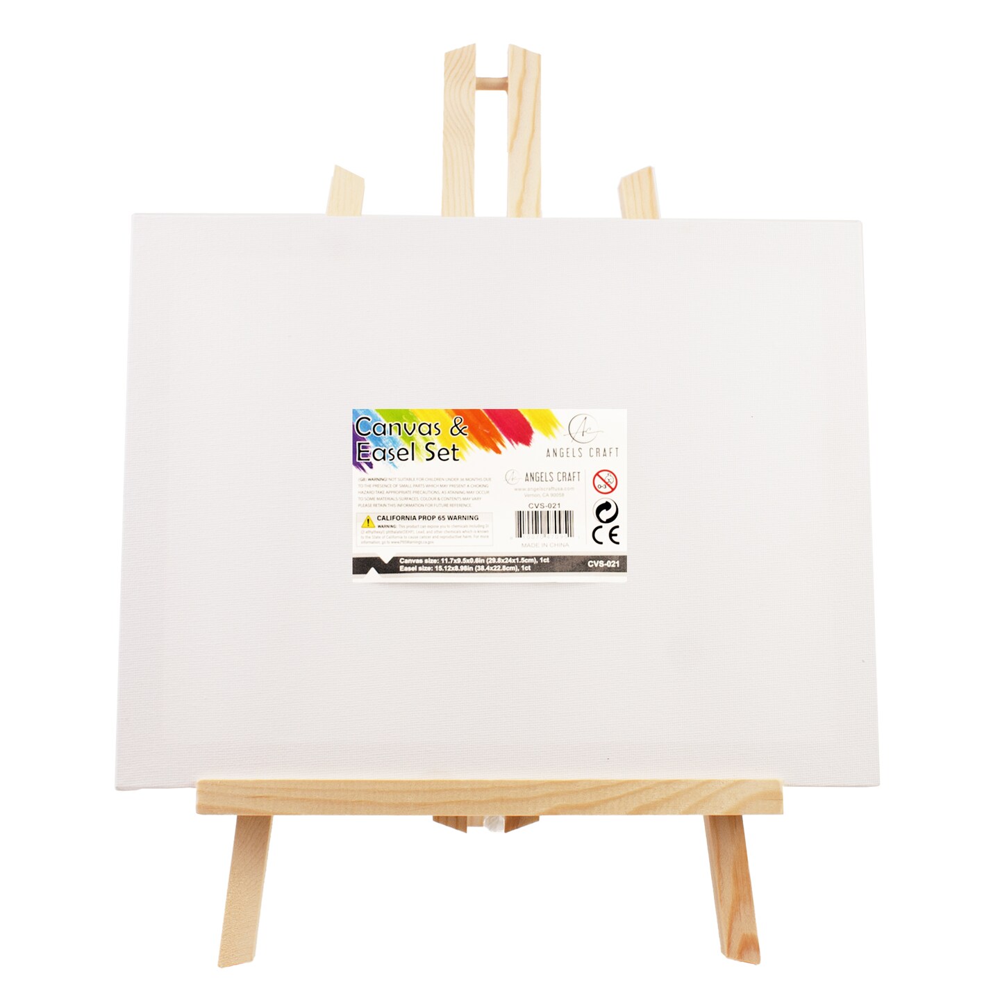 Angels Craft Wrapped Canvas & Wooden Easel Set – Art Painting Duo Kit for Artists & Beginners