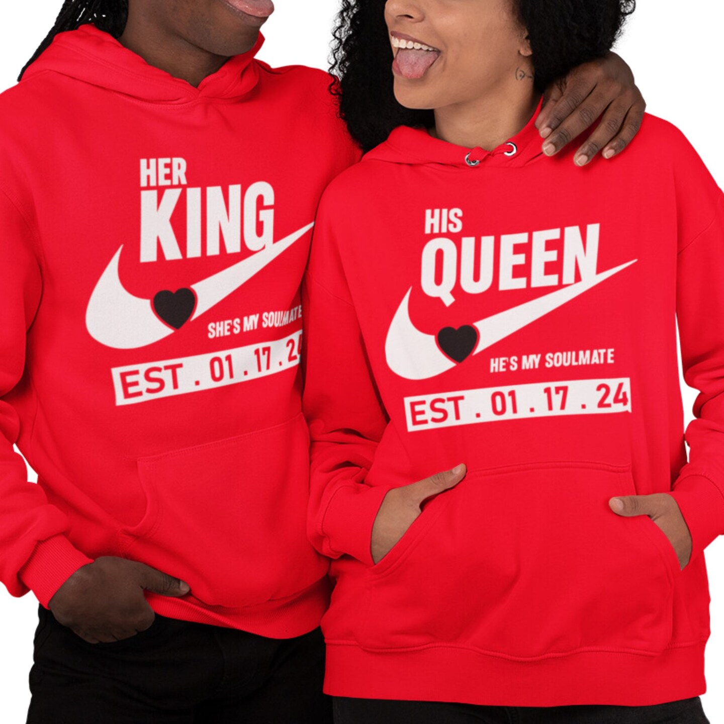 Couple Shirts She's My Queen He's My King Sweaters King - Main Image