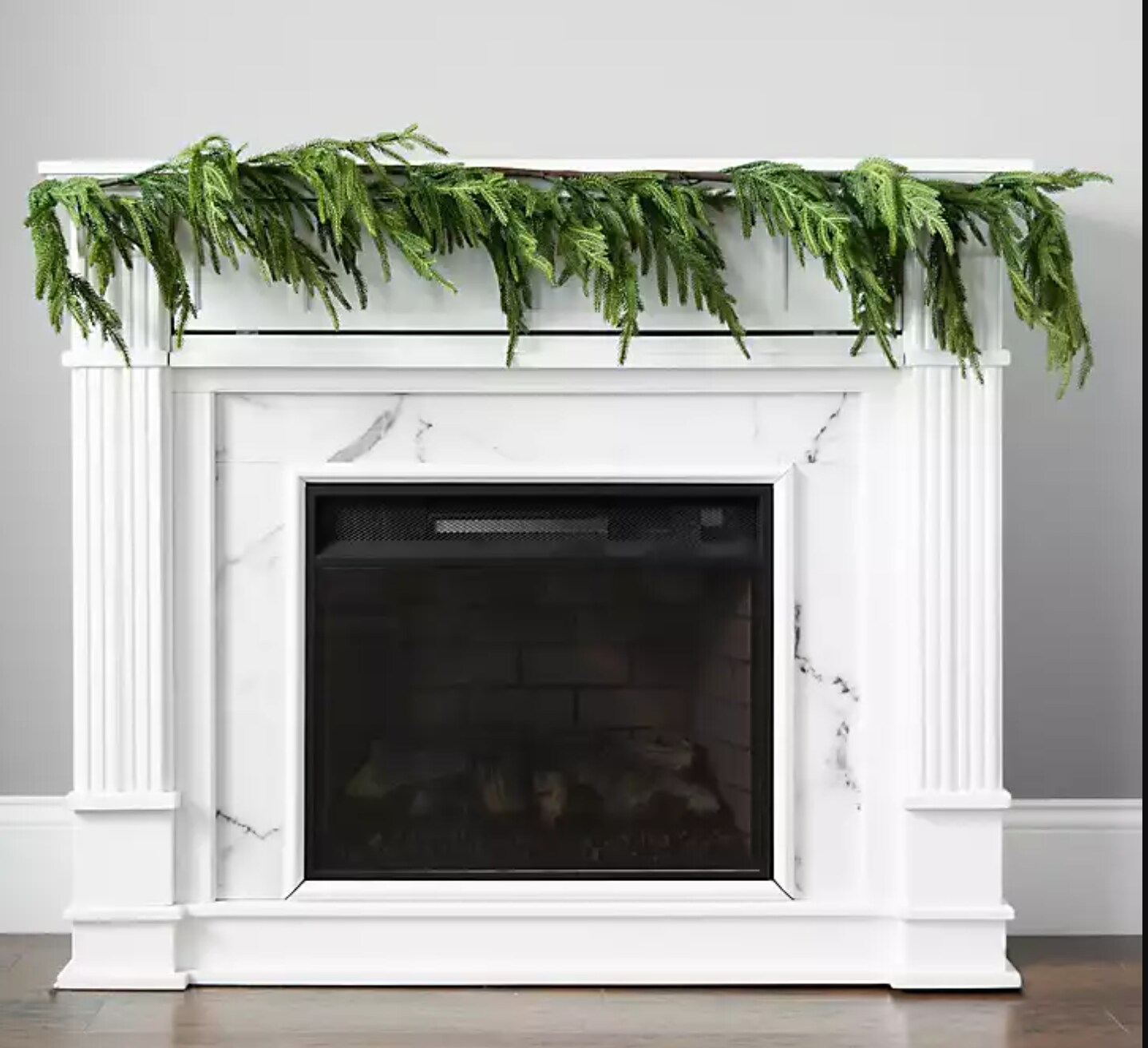 96-Inch Real Touch Norfolk Pine Garland – Elegant Greenery for Holiday Decor
