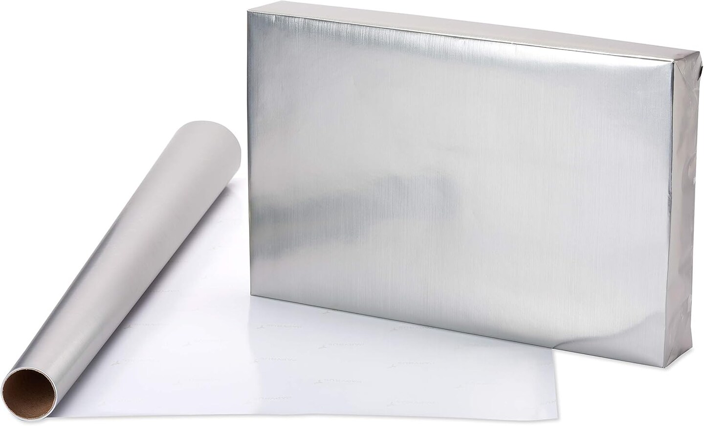 Wrapping Paper Rolls for Christmas, Hanukkah, and All Holidays, Snowflakes Print and Metallic Silver (3 Rolls, 62.5 sq. ft.)