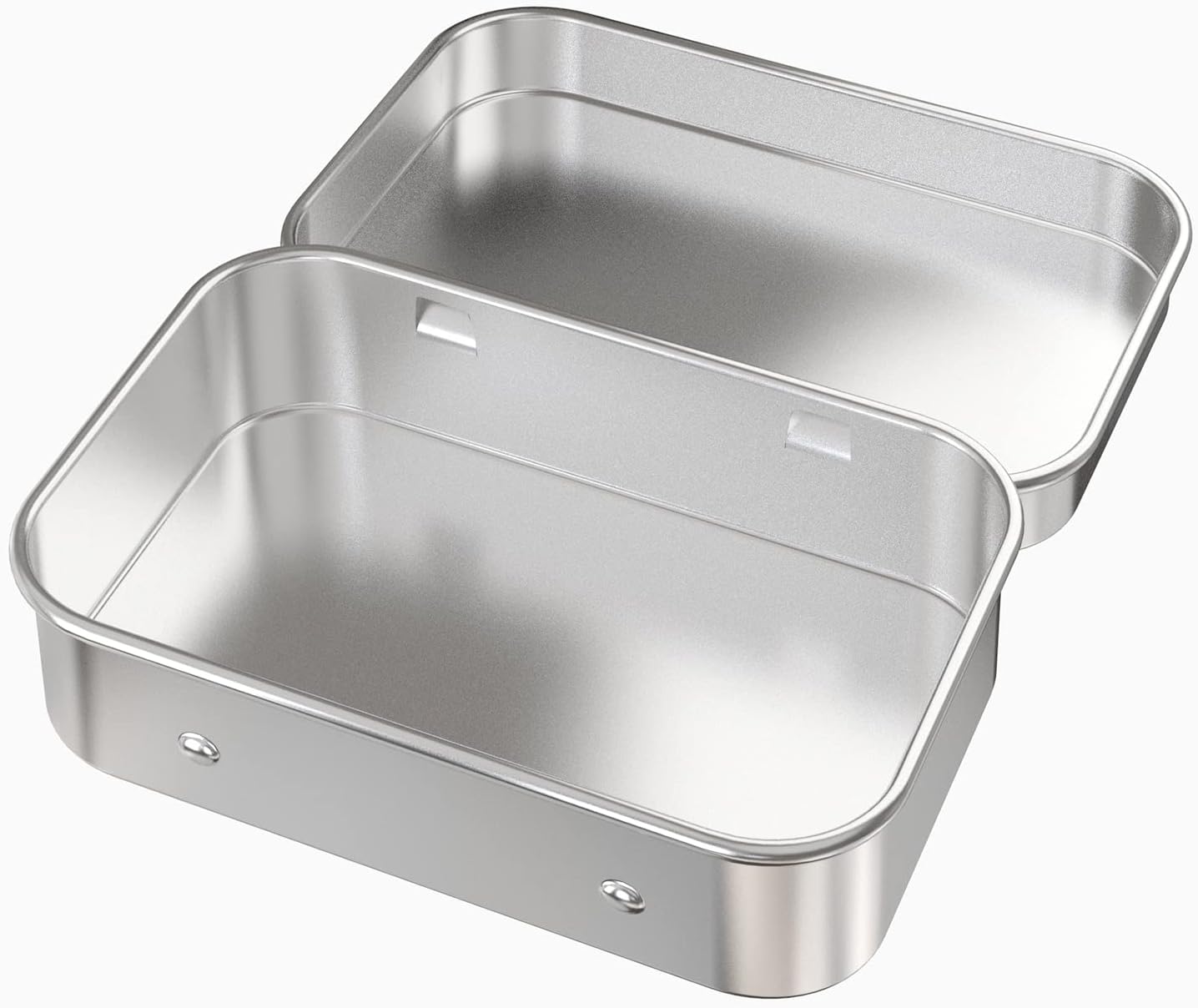 2 Pcs Metal Hinged Tin Box Container Mini Portable Small Storage Container Kit Tin Box Container