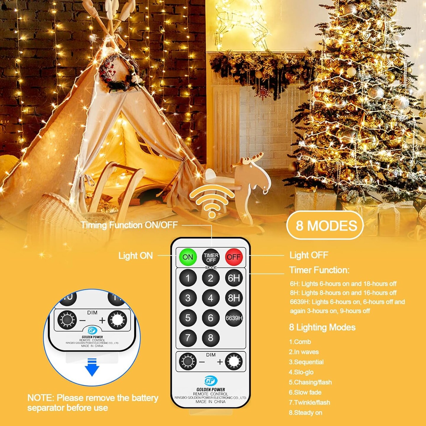 394FT 1200 LED Christmas Lights Outdoor String Lights 8 Modes & Timer Twinkle Fairy Lights Plug in Waterproof LED String Lights for Xmas Patio Wedding Holiday Party Decorations (Warm White)