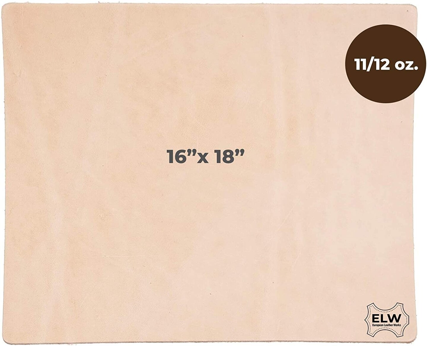 Import Tooling Craft Leather Thick Heavy Weight 11/12 oz | Pre-Cut 16&#x22;x18&#x22; | Vegetable Tanned | Full Grain | Crafts, Tooling, Hobby Workshop, Repair