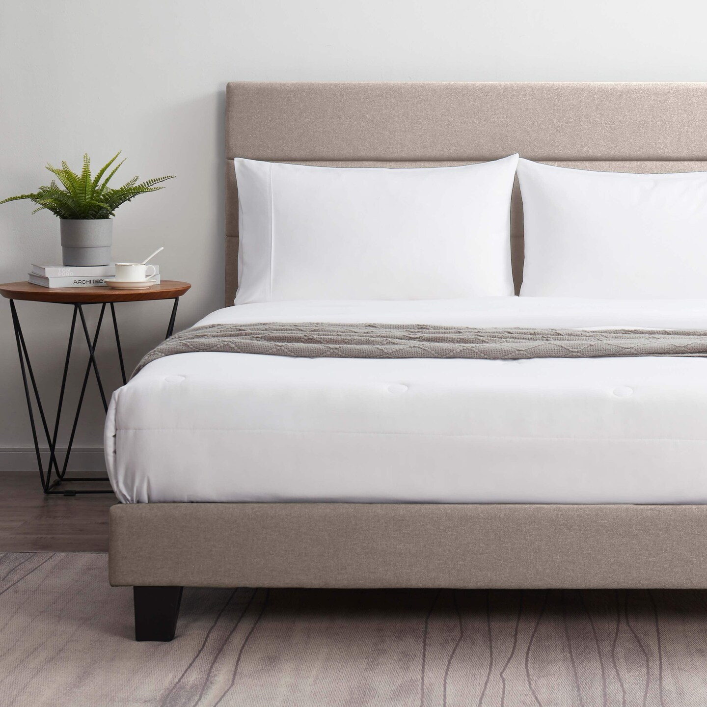 Horizontal channel upholstered bed sales
