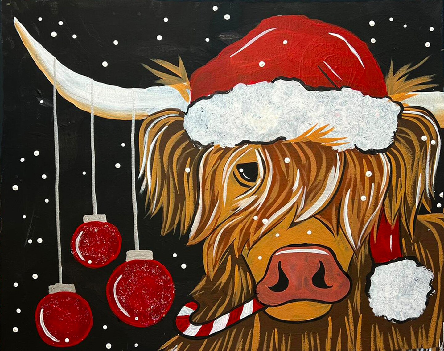 Online Acrylic Christmas themed Paint Party