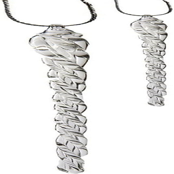3-1/2-Inch-5-1/2-Inch Clear Glass Icicle Ornament Set of 24 Pieces (1)