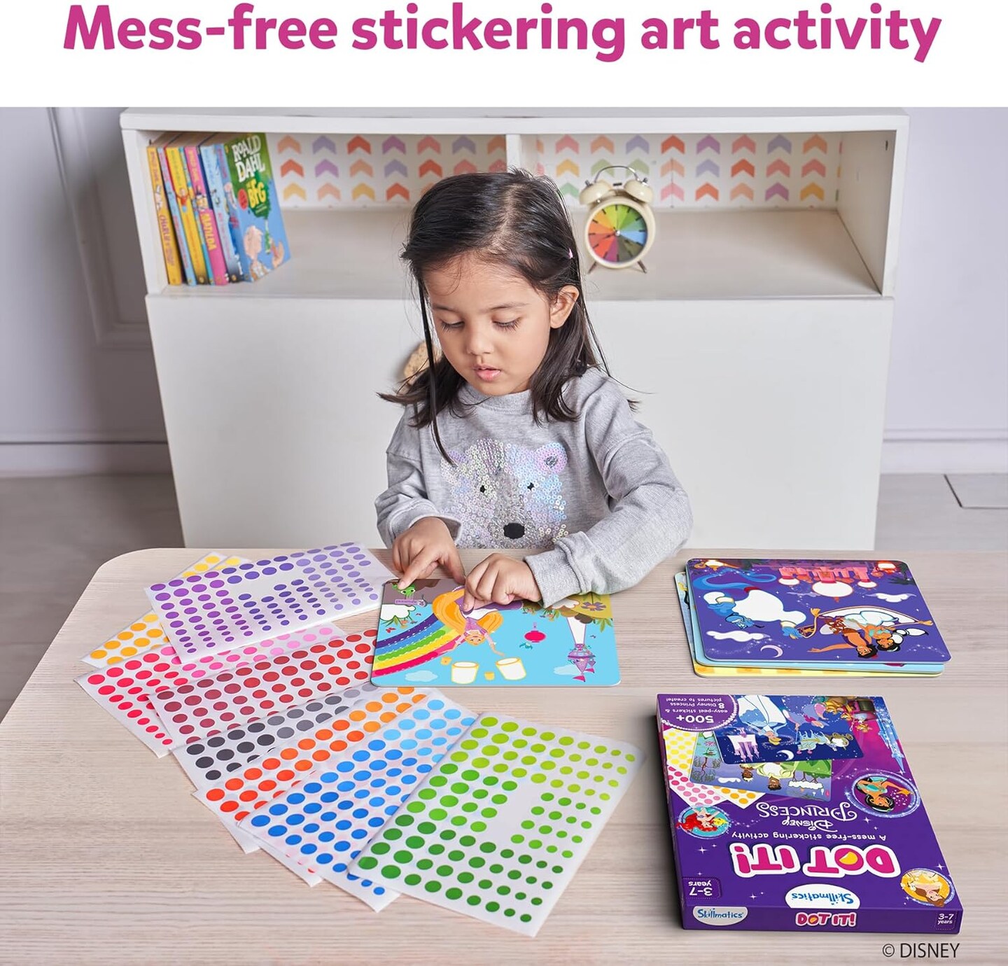 Art Activity - Dot It Disney Princess, No Mess Sticker Art for Kids, Stocking Stuffers, DIY Activity, Scrapbooking, Christmas Gifts for Girls &#x26; Boys Ages 3, 4, 5, 6, 7