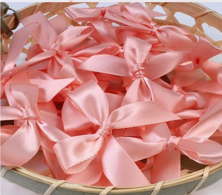 12 Ct Peach Bows Satin Ribbon