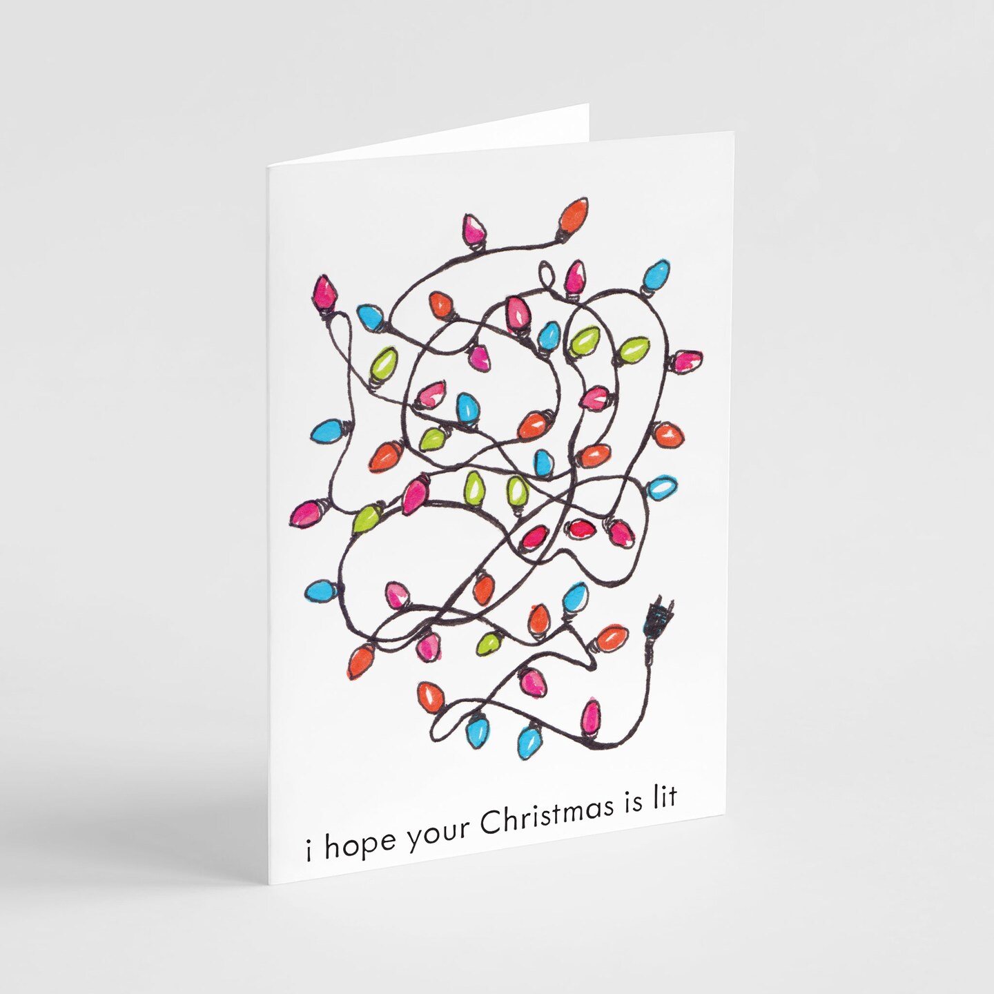 Funny Christmas Greeting Cards Boxed Set of 24 Holiday Notecards Featuring I Hope Your Christmas Is Lit Design, Perfect for Humor and Lighthearted Festive Wishes