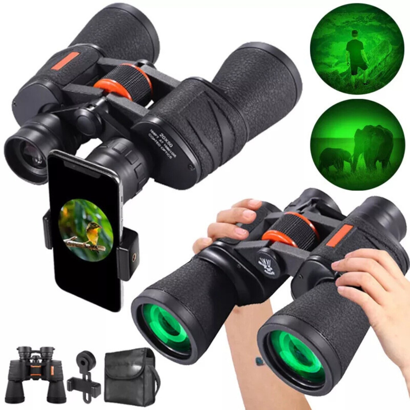 Kitcheniva 20 x 50 Military Zoom Powerful Binoculars Optics Toy Kids Gift