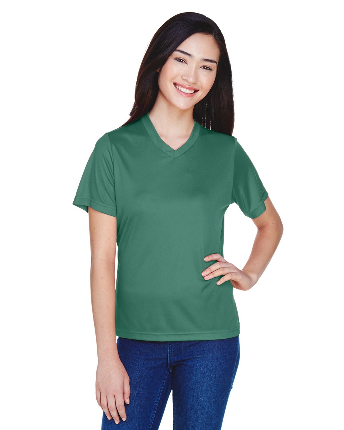 Team 365® Ladies Zone Performance V neck Short Sleeve T-Shirt
