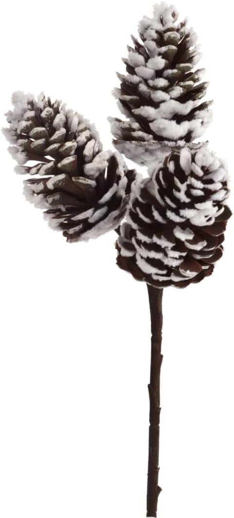 10&#x22; Snow Pine Cone - Set of 24, Winter Wonderland Accents, Christmas Decor for Wreaths &#x26; Trees - Ideal for Home, Office - 2024 Christmas Collection, Floral Home by Artificial Flowers