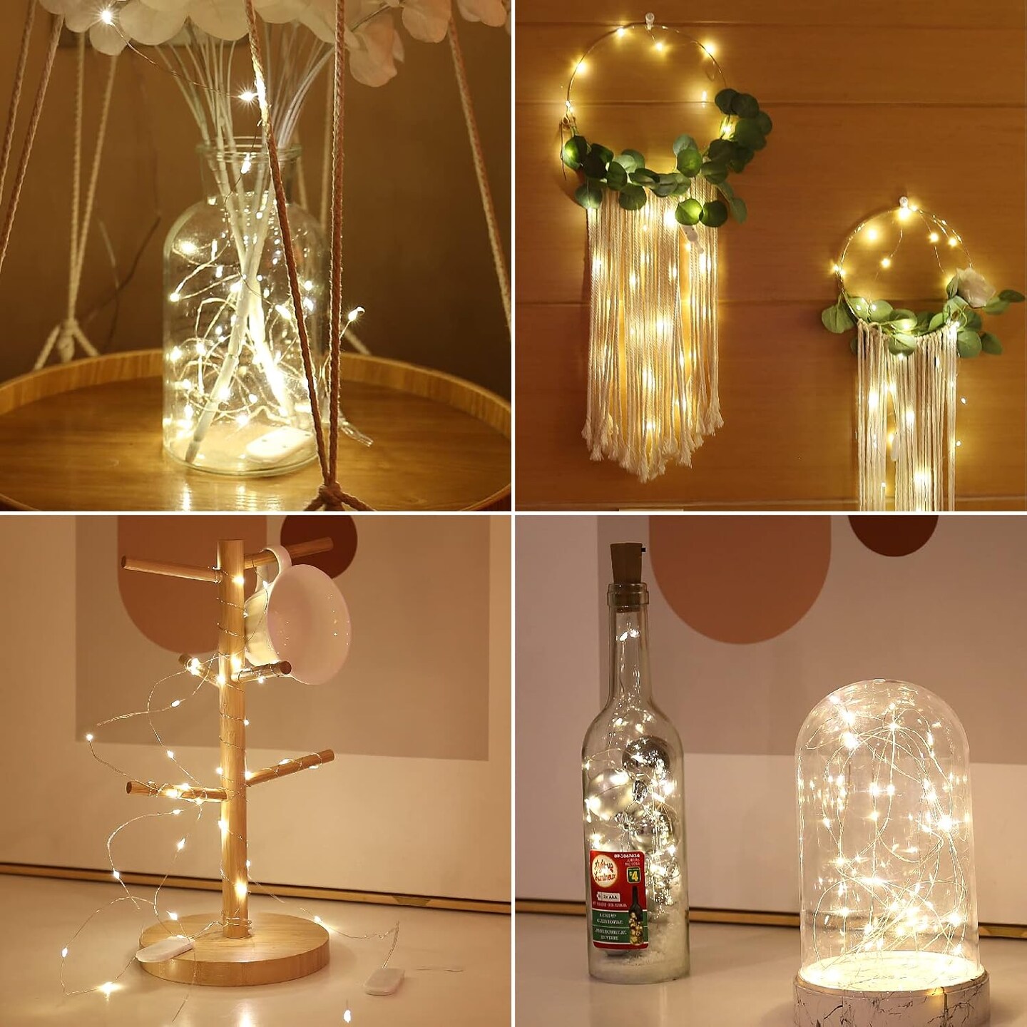 12 Pack Fairy Lights Battery Operated, Warm White 7ft 20LED Mini Firefly Starry Lights for Indoor Outdoor Mason Jars Halloween Thanksgiving
