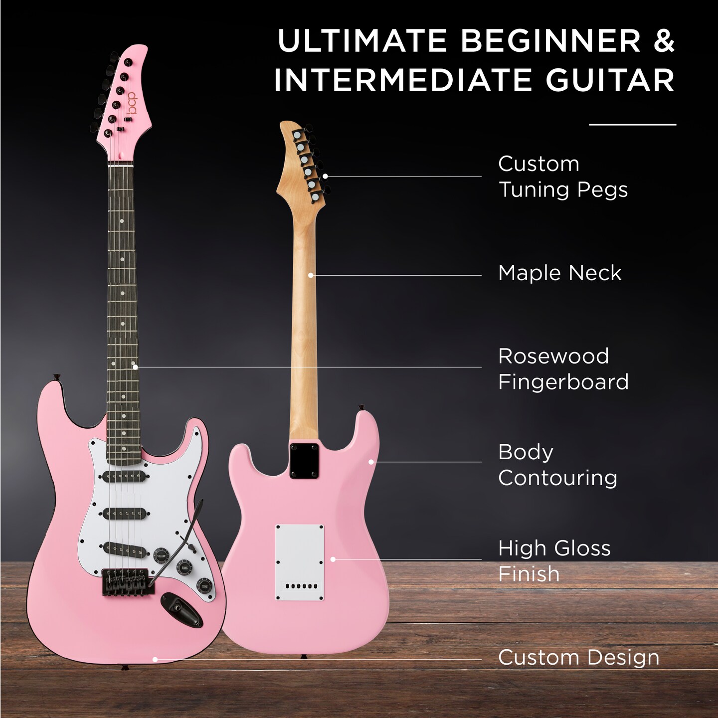 Best Choice Products 39in Full Size Beginner Electric Guitar Kit with Case, Strap, Amp, Whammy Bar