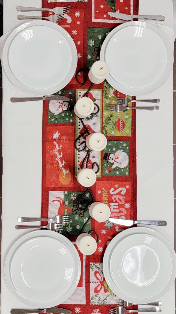 Holiday Patchwork Christmas Table Runner