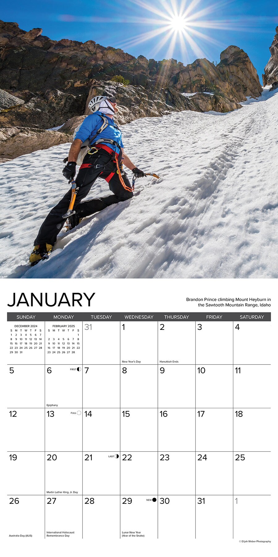 Climbing 2025 Wall Calendar