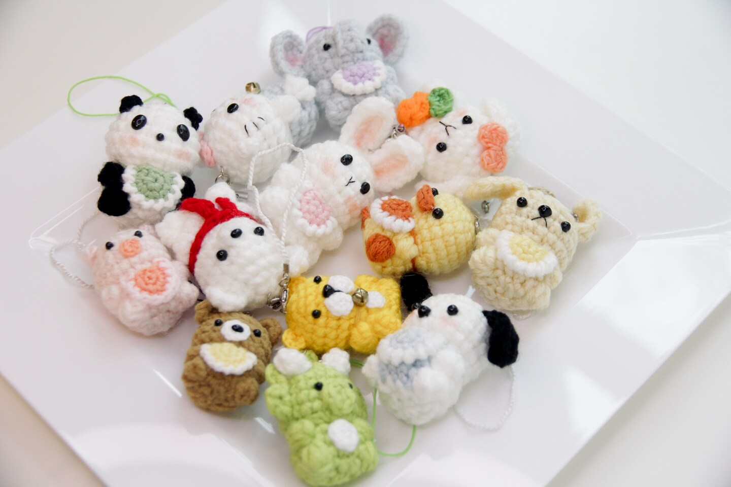 product name is Adorable Crochet Mini Animal Character Charm Pendant