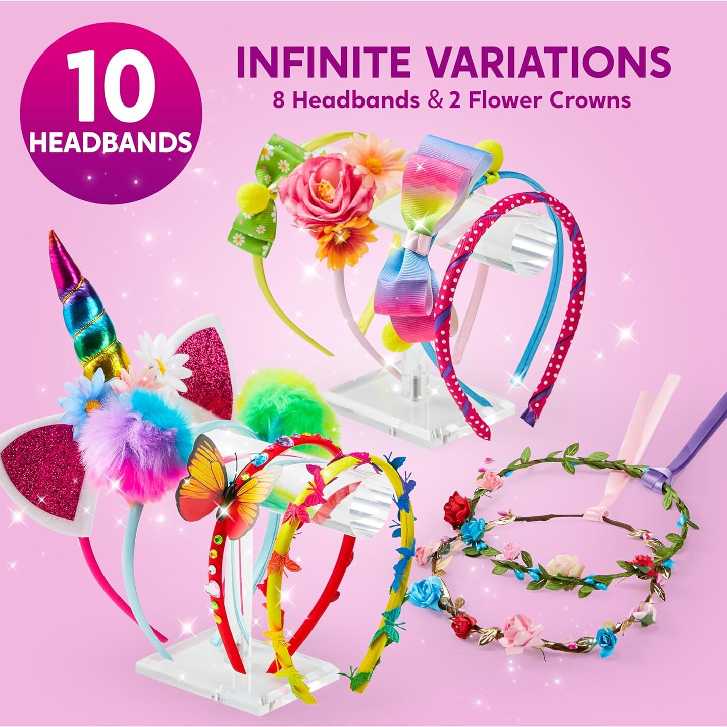 Headband Making Kit for Girls - Make Your Own Fashion Headbands - DIY Hair Accessories Set, DIY Arts and Crafts Gifts for 5 6 7+ Year Old