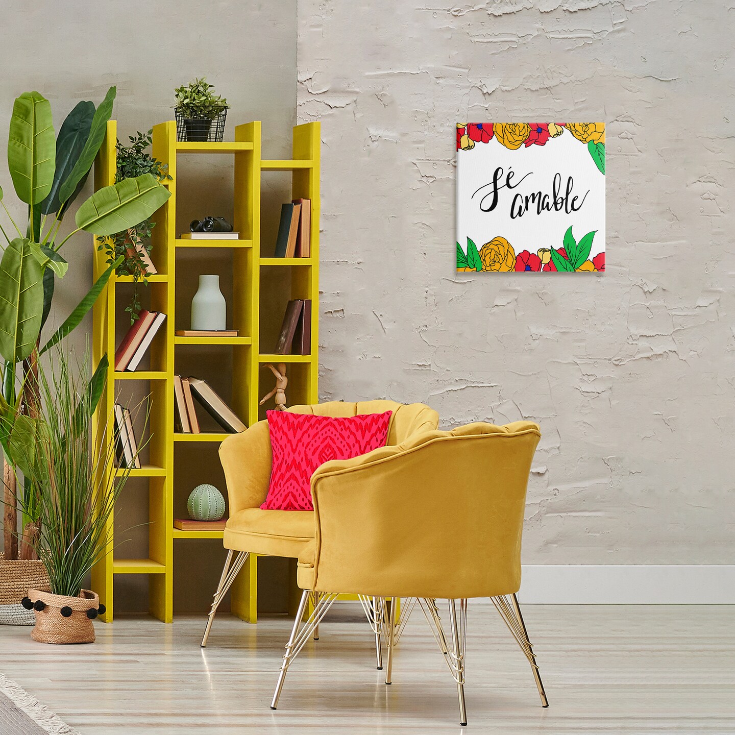 Stupell Industries Sé Amable Florales Tropicales Canvas Wall Art